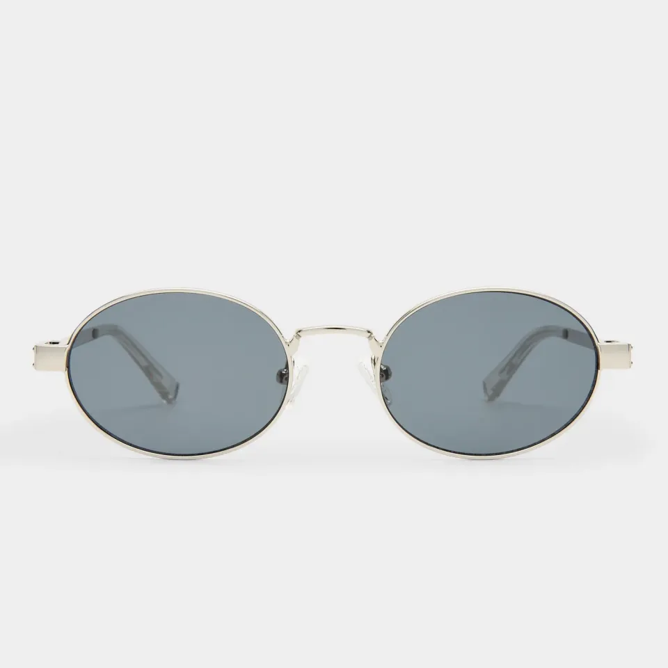 Le Specs Poseidon Deux occhiale da sole argento ovale