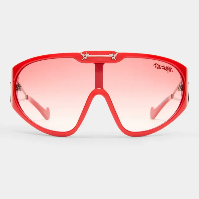 Le Specs Nepo Baby occhiali da sole rosso scudo