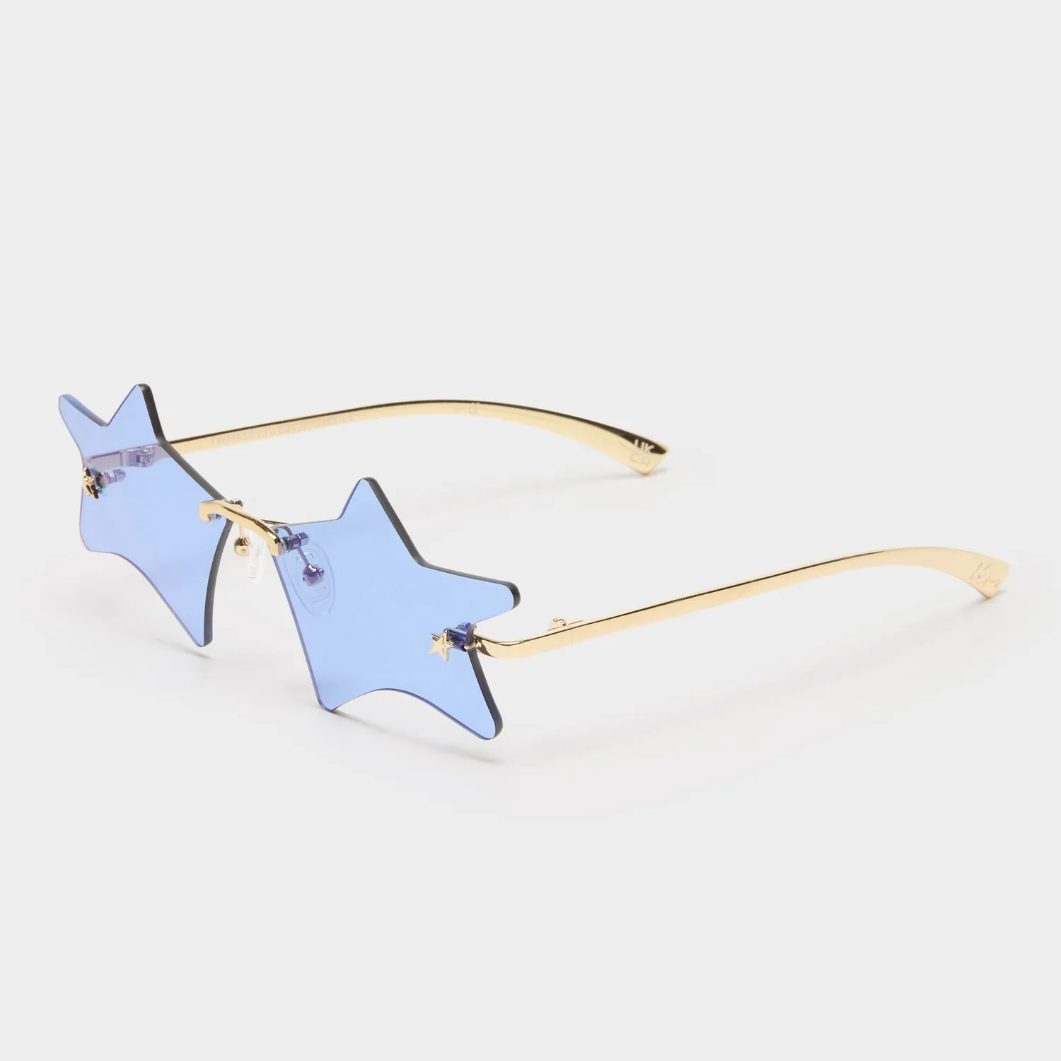 Le Specs Twinkle occhiali da sole gold cobalt mirror a farfalla
