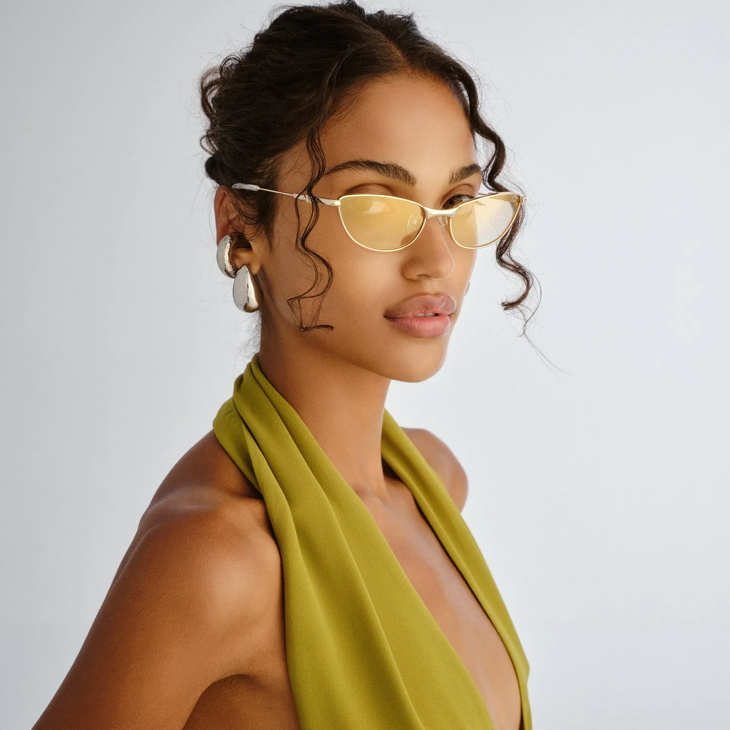 Le Specs Thorned occhiali da sole oro tan sfumato cat-eye