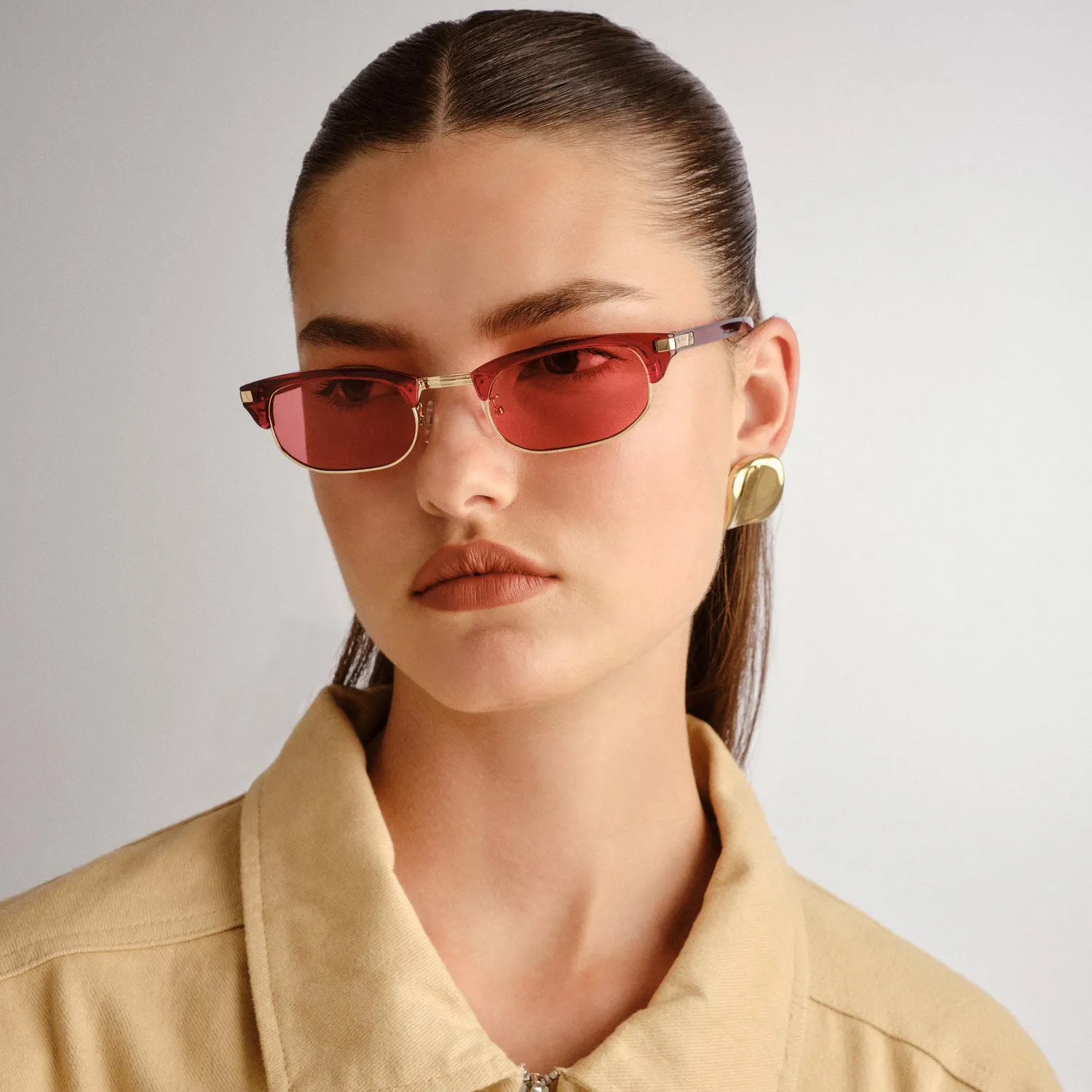 Le Specs Nightingale occhiale da sole rosso anni 90