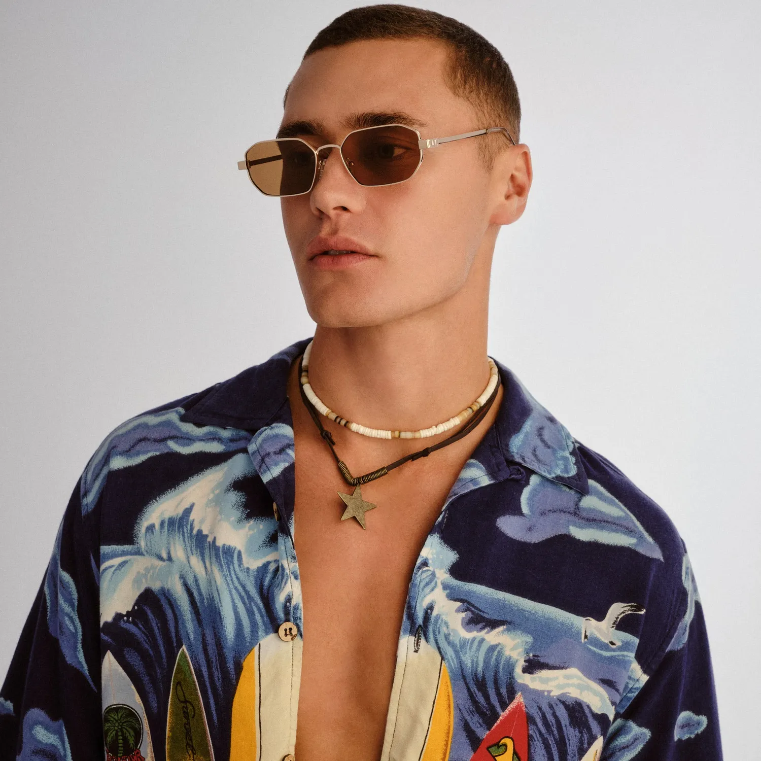 Le Specs Mythic occhiale da sole oro marrone metallo