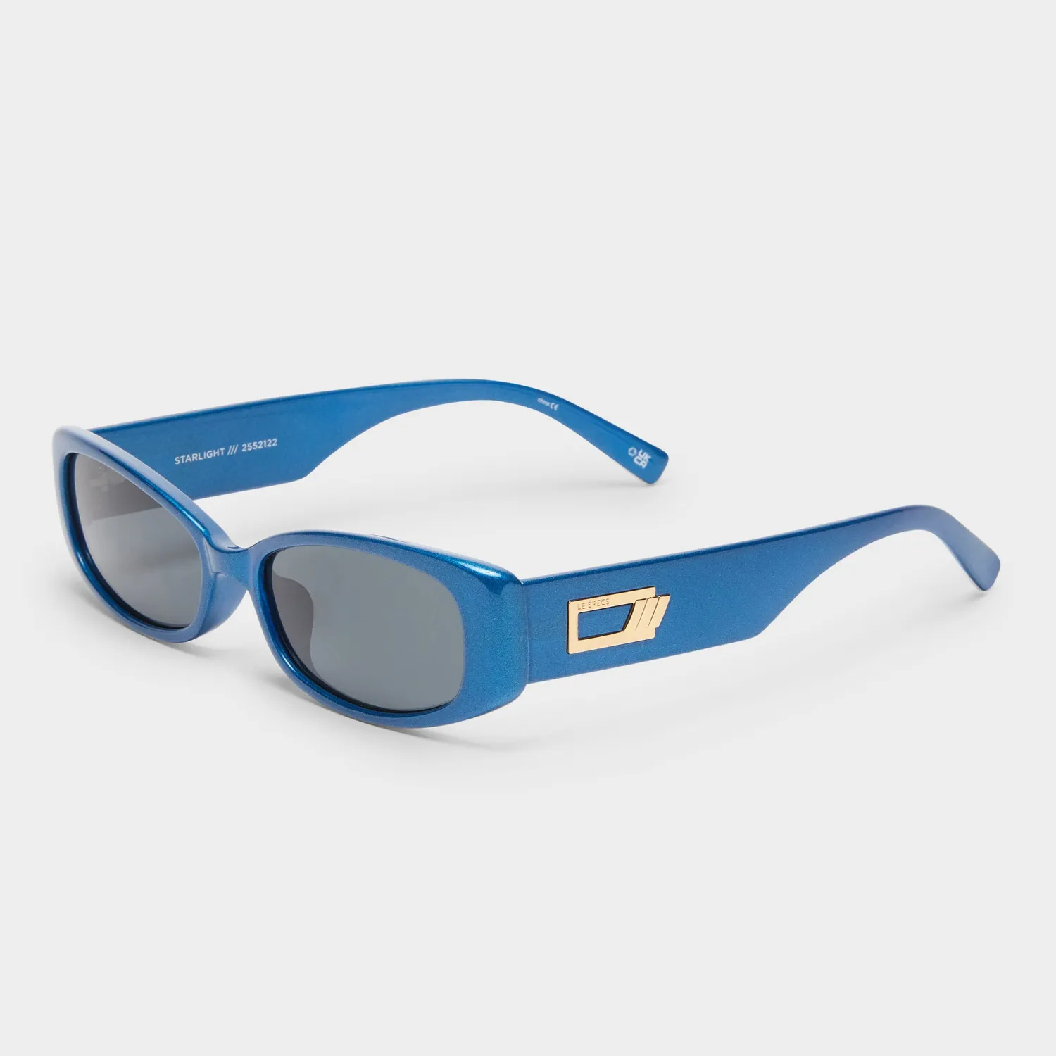 Le Specs Starlight occhiali da sole blu rettangolari