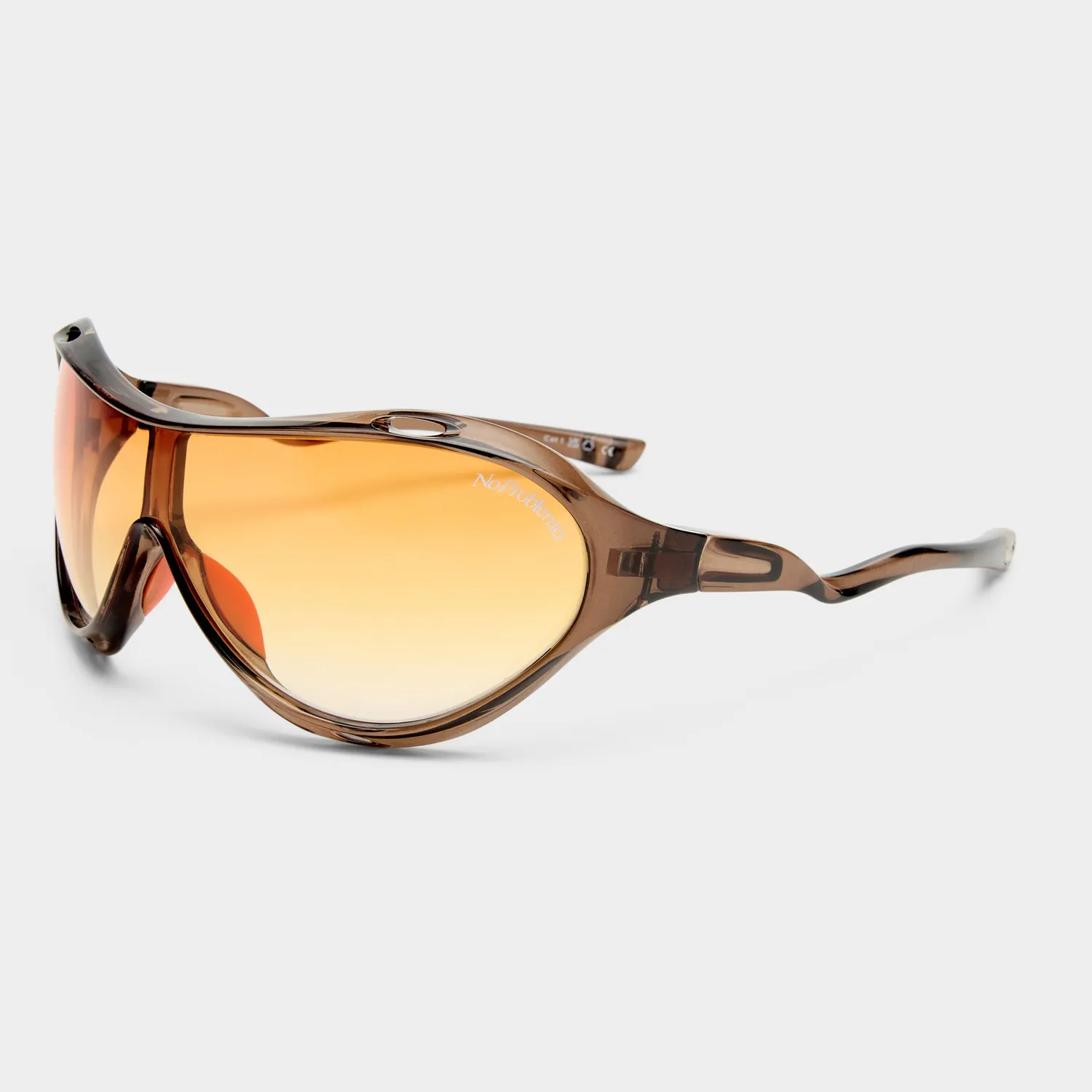 Le Specs Iris occhiali da sole marroni fire grad a scudo
