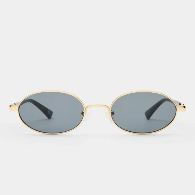 Le Specs Icicle occhiale da sole oro ovale fumo