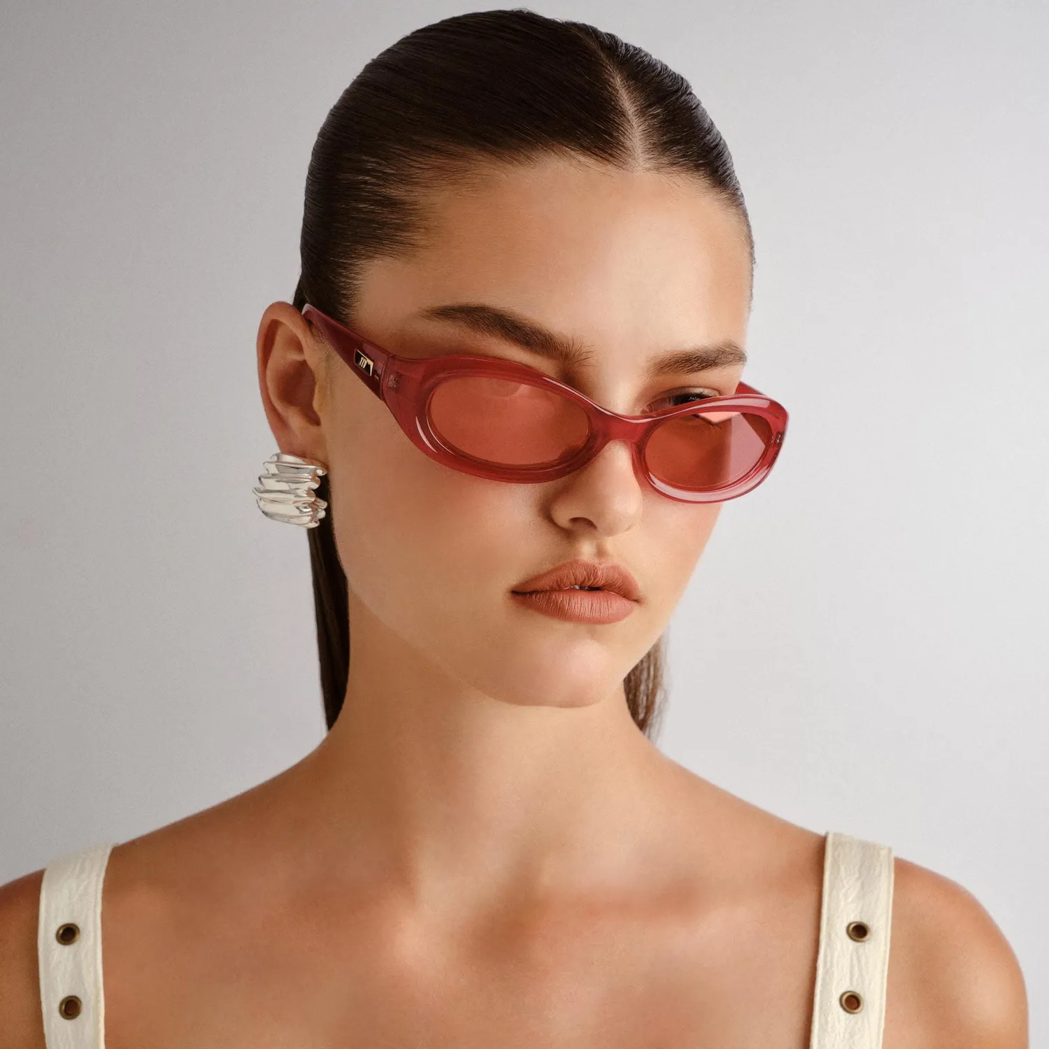 Le Specs Nightcrawler occhiali da sole wrap vermiglio specchio