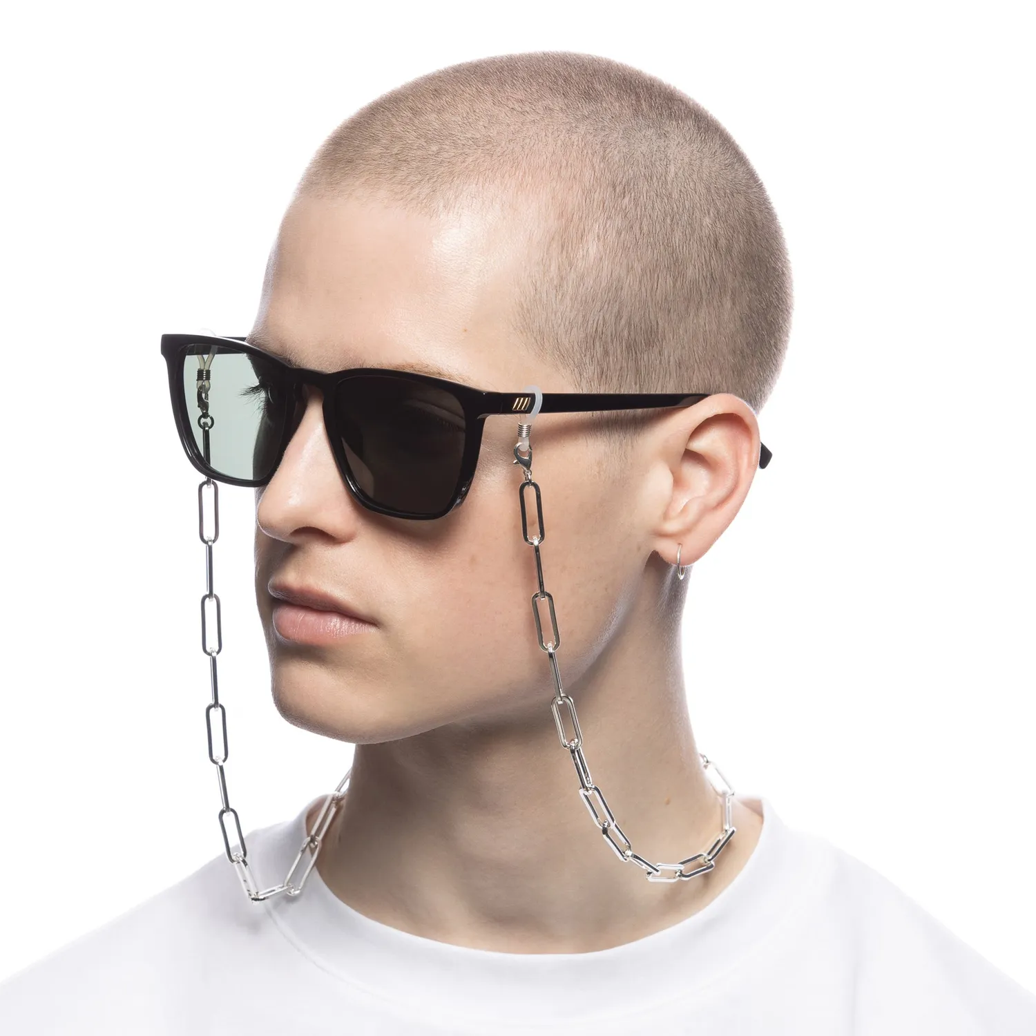 Le Specs Bold Link catenella occhiali argento metallo