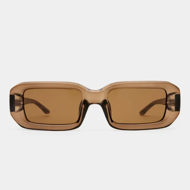Le Specs Blackpool occhiale da sole cocoa rettangolare