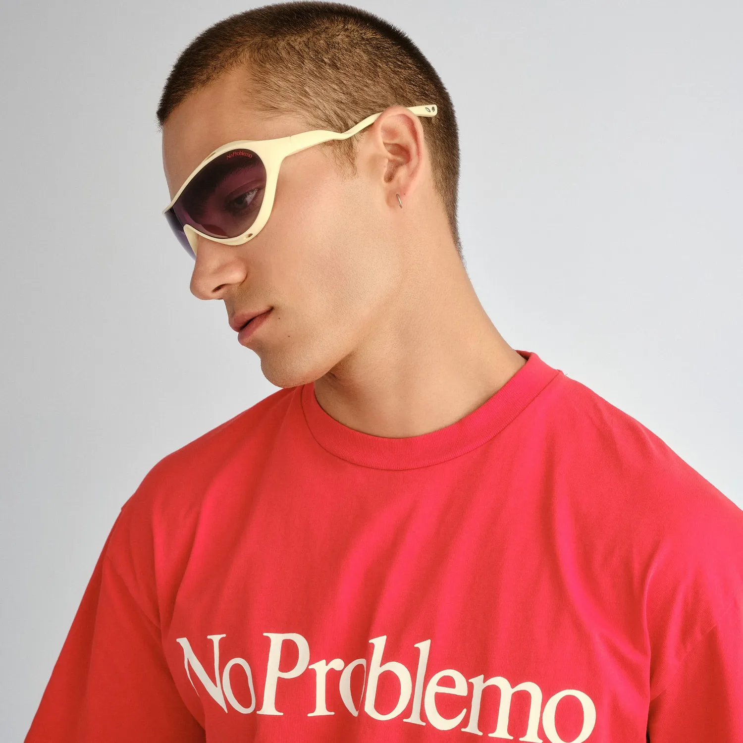 Le Specs Iris occhiale da sole off white shield