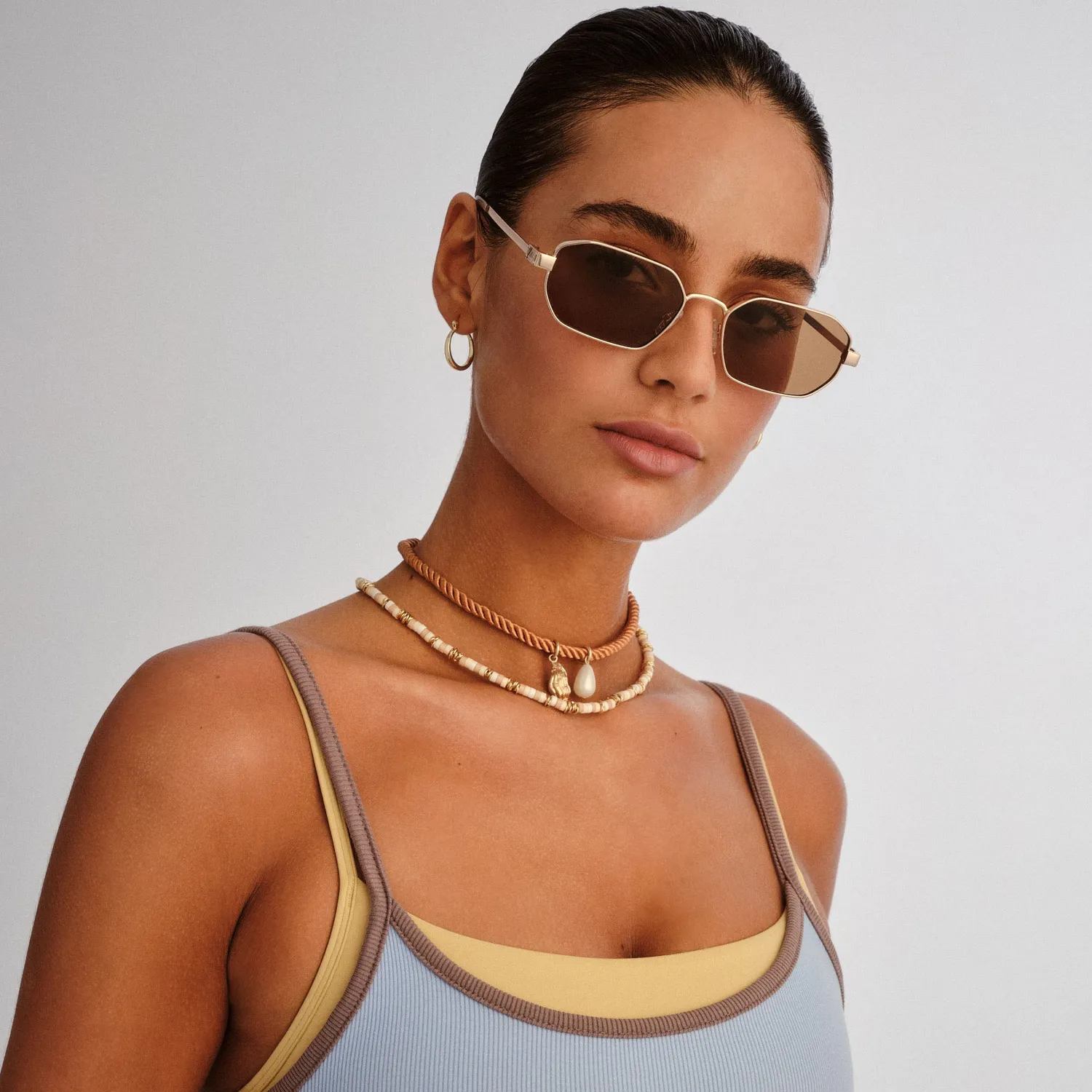 Le Specs Mythic occhiale da sole oro marrone metallo