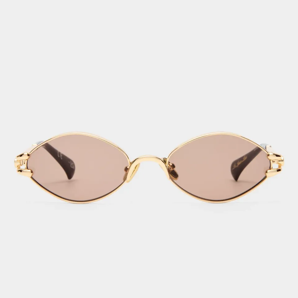 Le Specs Numero Quince occhiali da sole oro oak tint ovali