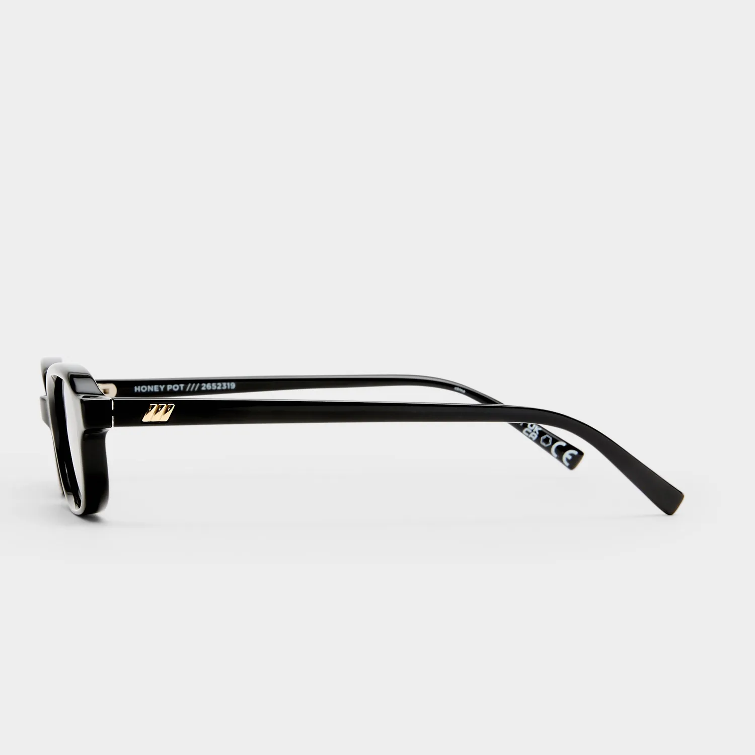 Le Specs Honey Pot occhiali da sole nero rettangolare piccolo