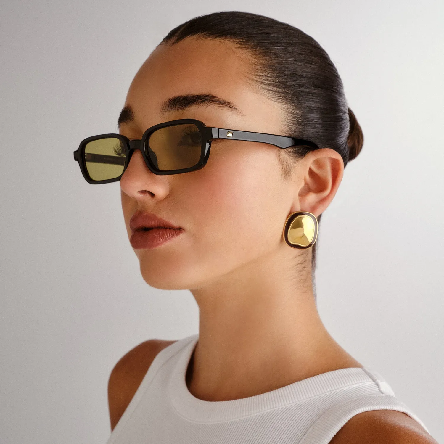 Le Specs Pilferer occhiale da sole nero verde stretto