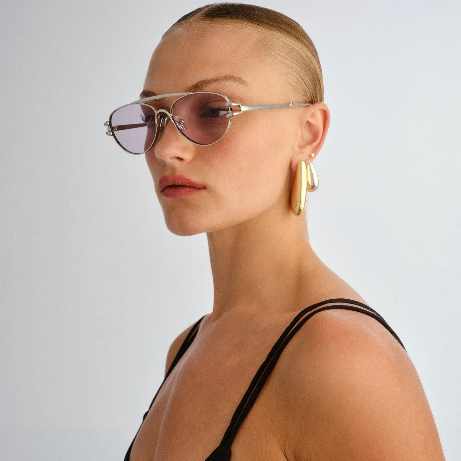 Le Specs Numero Seis occhiali da sole bright silver aviatore