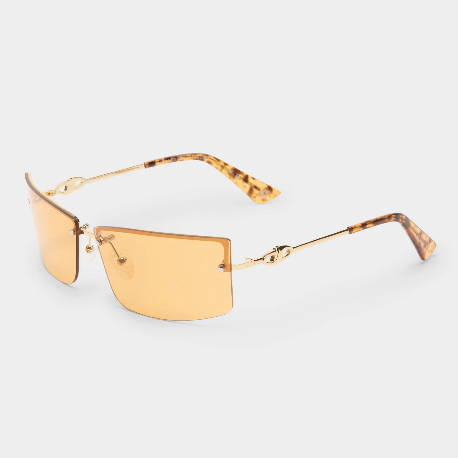 Le Specs Alien occhiale da sole Bright Gold rettangolo