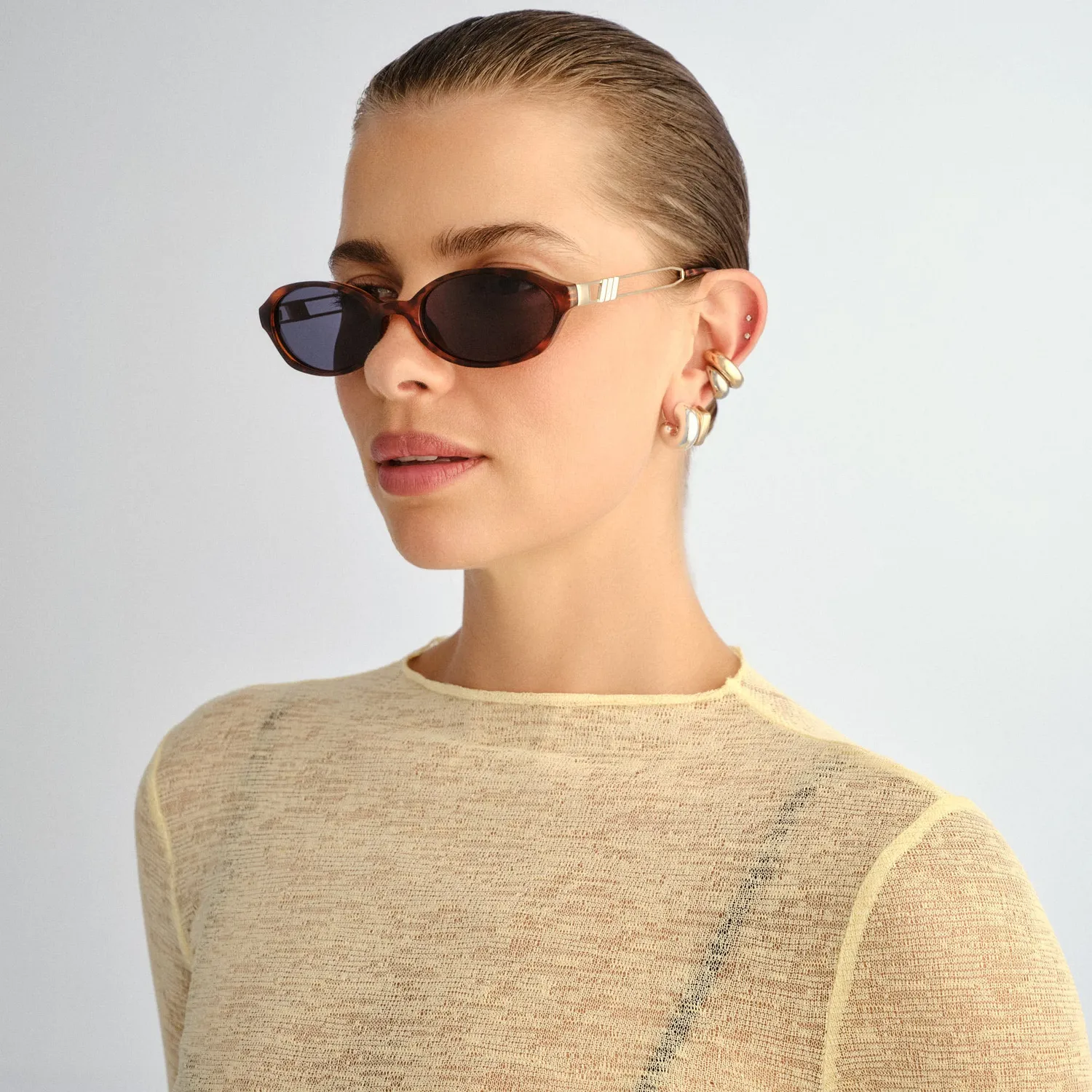 Le Specs Lunita occhiali da sole dark tort ovali