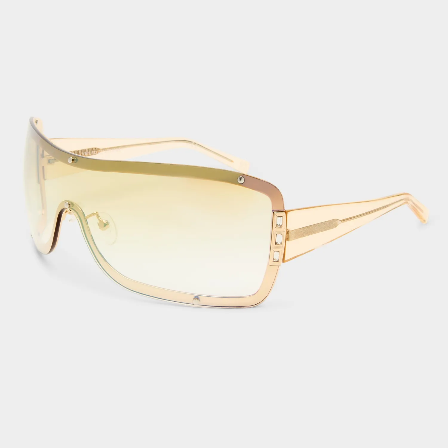 Le Specs Veiled occhiale da sole oro sabbia scudo