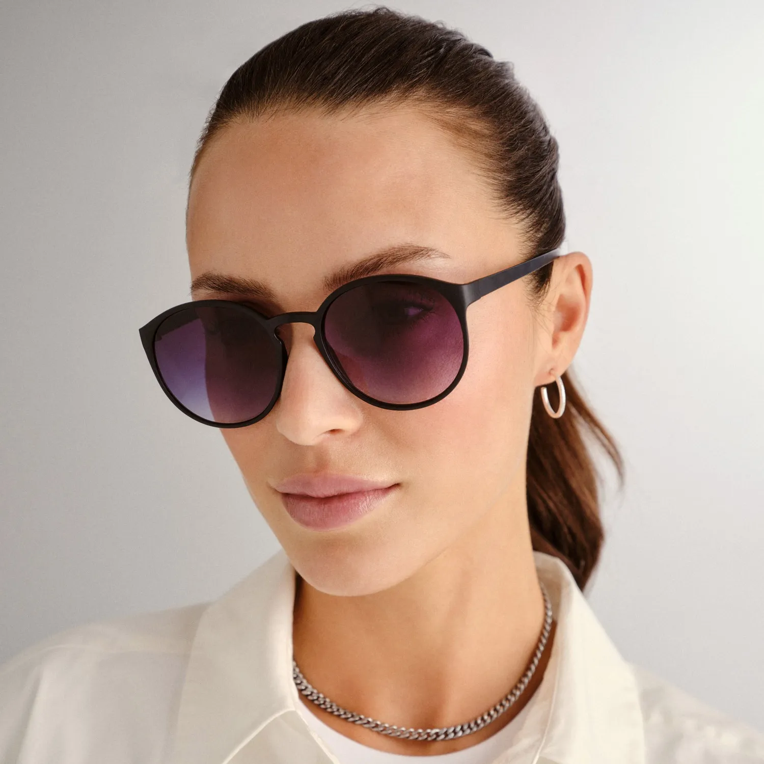 Le Specs Swizzle occhiali da sole tondi nero opaco