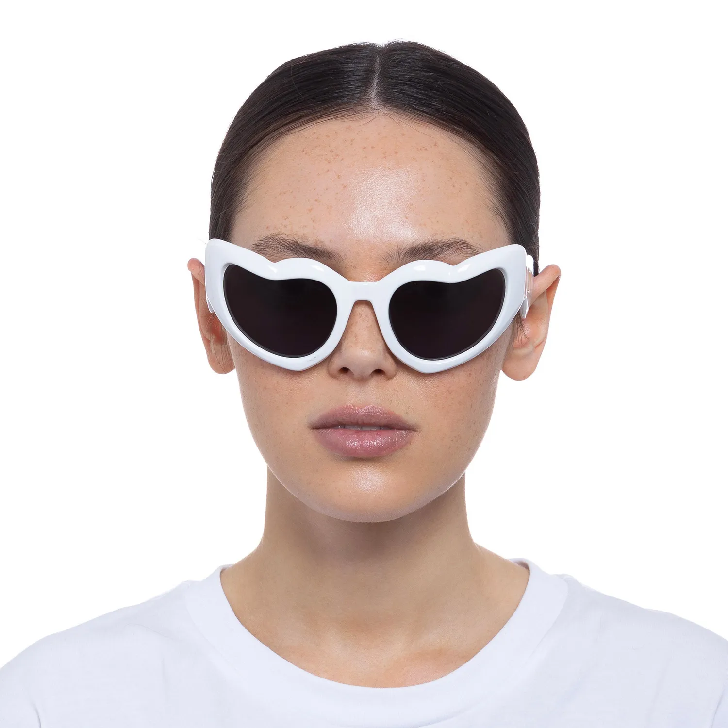 Le Specs Fast Love occhiale da sole bianco avvolgente