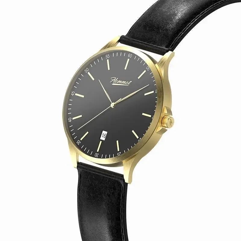 Hemmet H Watch Series 2 orologio nero pelle acciaio