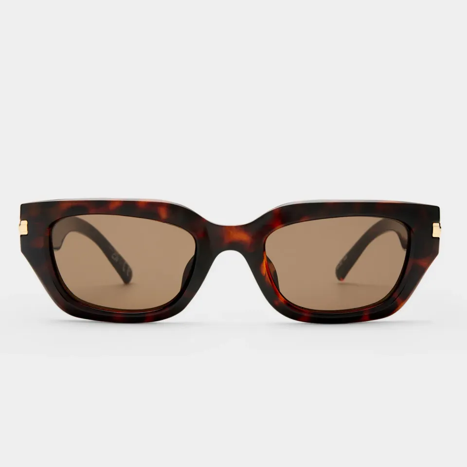 Le Specs Cubito+ occhiale da sole tartarugato squadrato