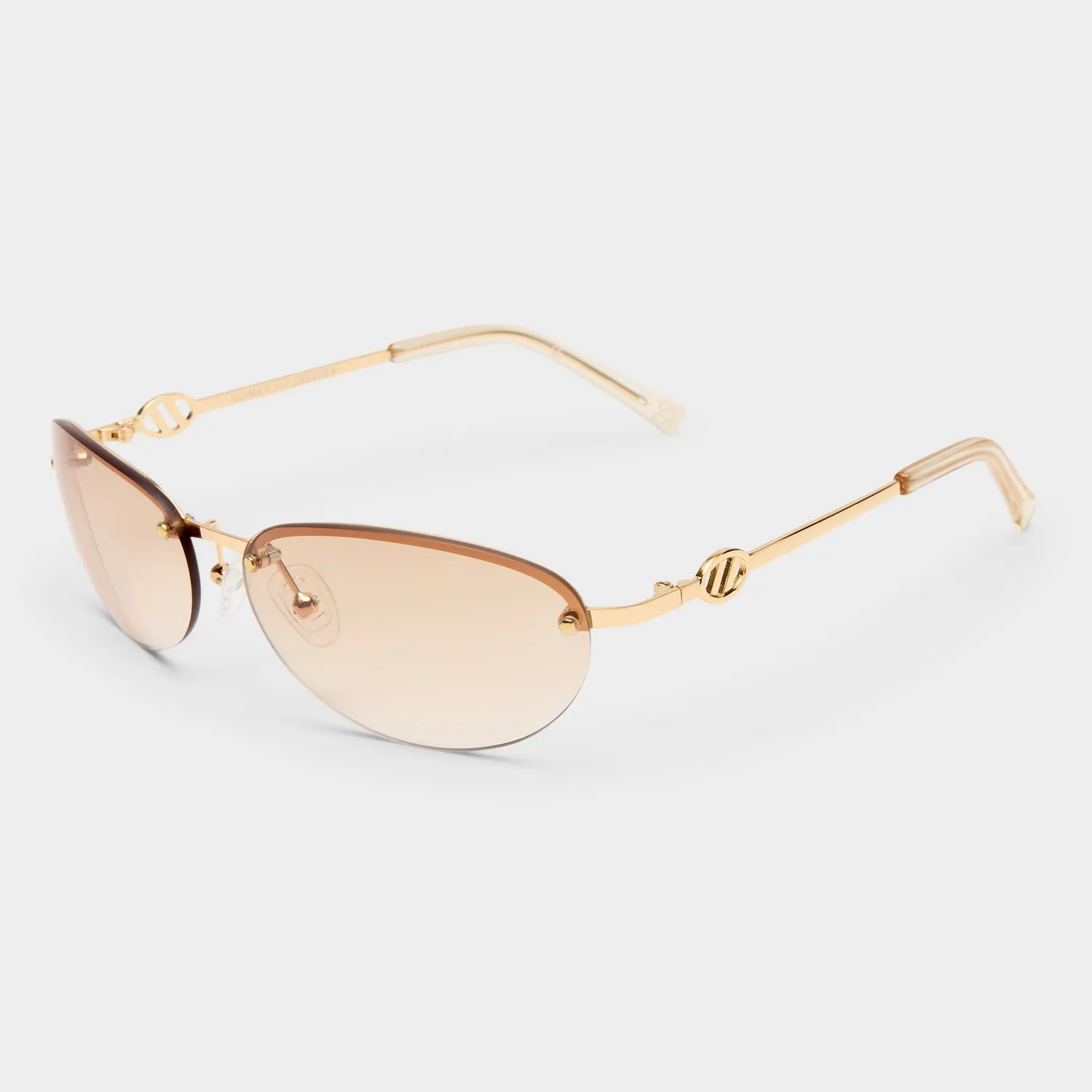 Le Specs Slinky occhiali da sole oro marrone grad senza montatura