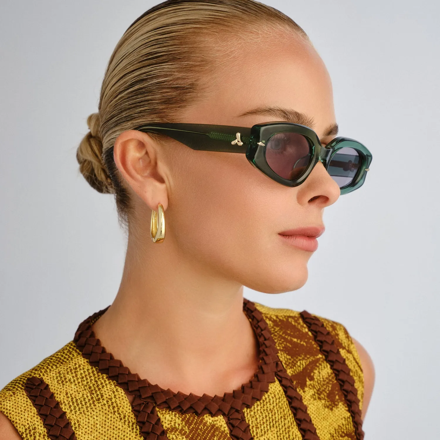 Le Specs Lunar occhiali da sole verde ovale salvia