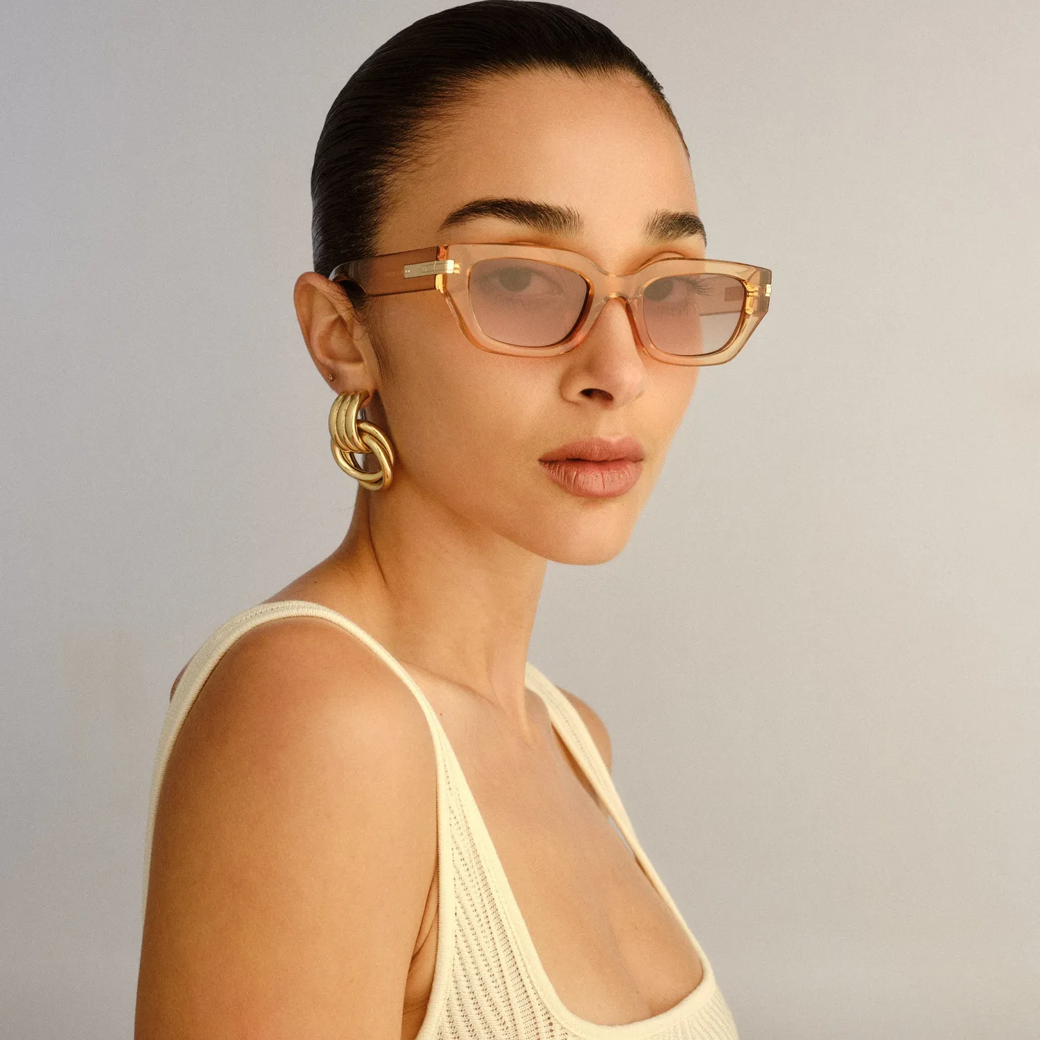 Le Specs Cubito+ occhiali da sole quadrato sand sfumato