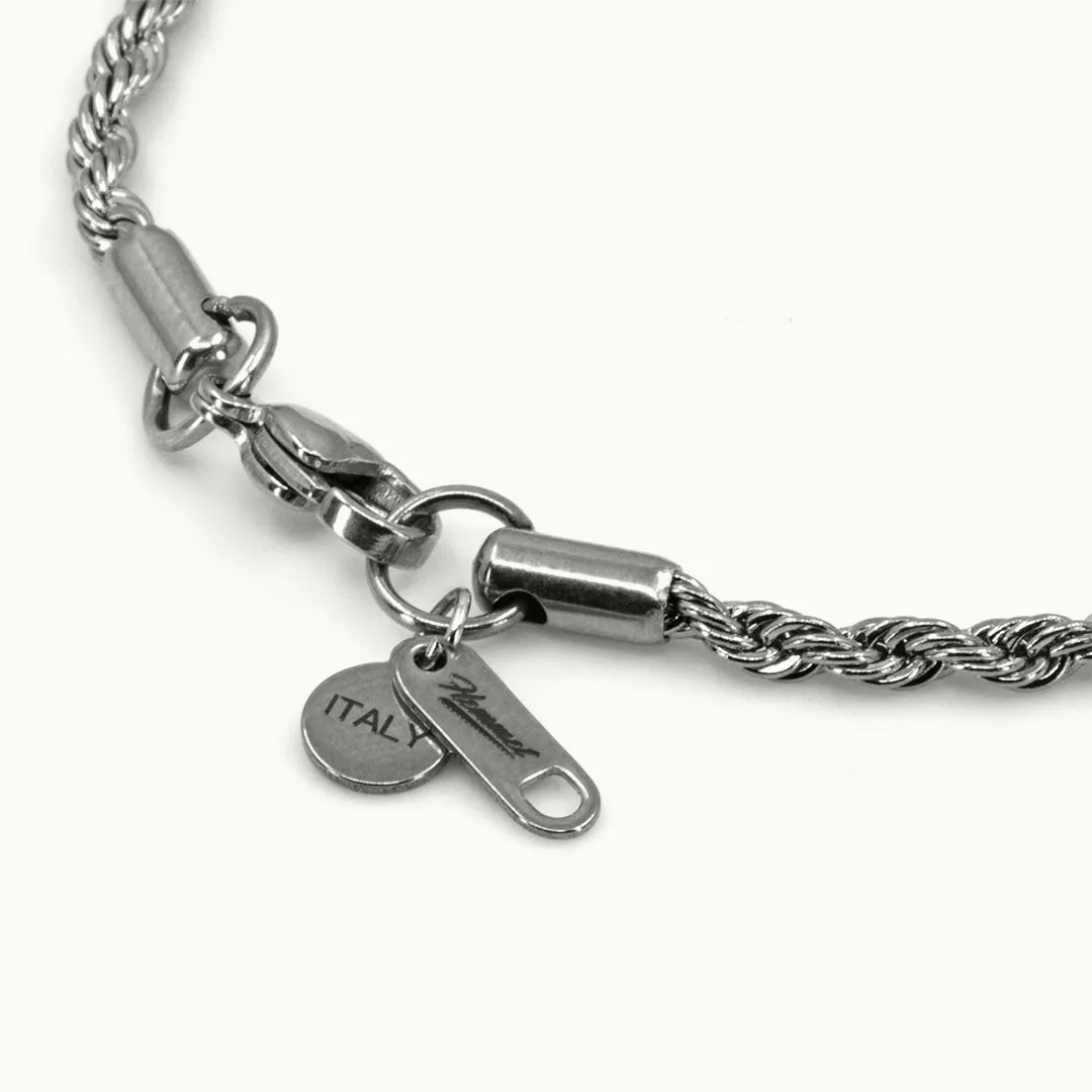 Hemmet Principle Spiral Link Chain bracciale oro bianco 18cm