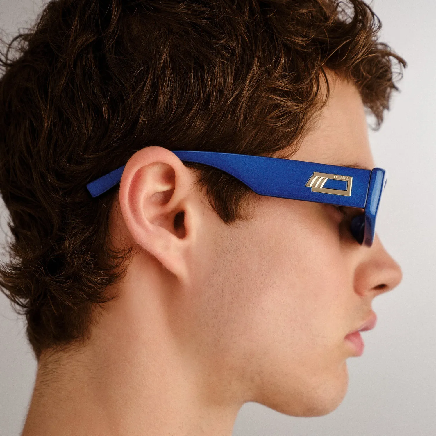 Le Specs Starlight occhiali da sole blu rettangolari