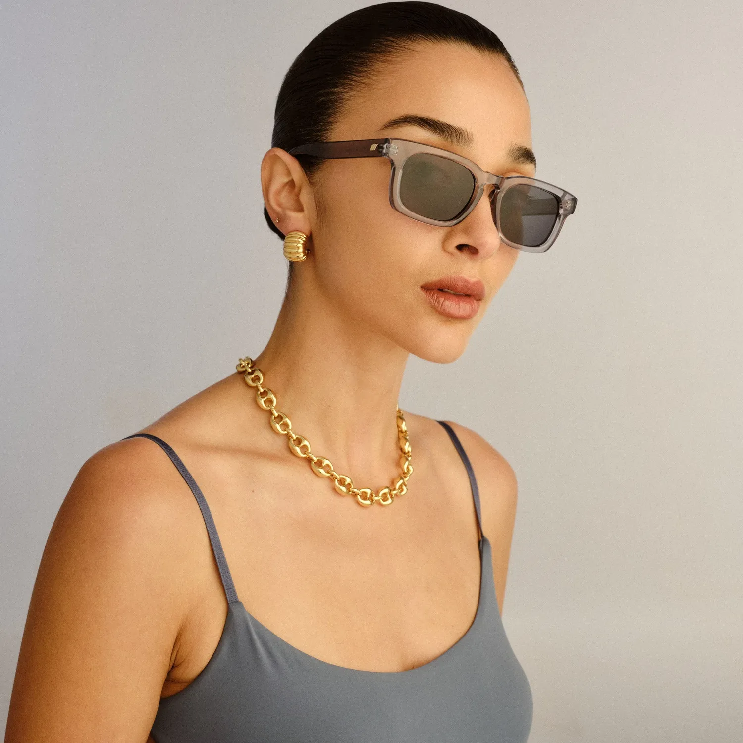 Le Specs Iceberg occhiale da sole quadrato grigio medium
