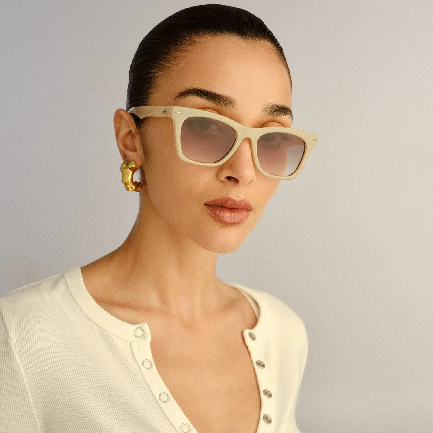 Le Specs Chante occhiali da sole avorio sfumati