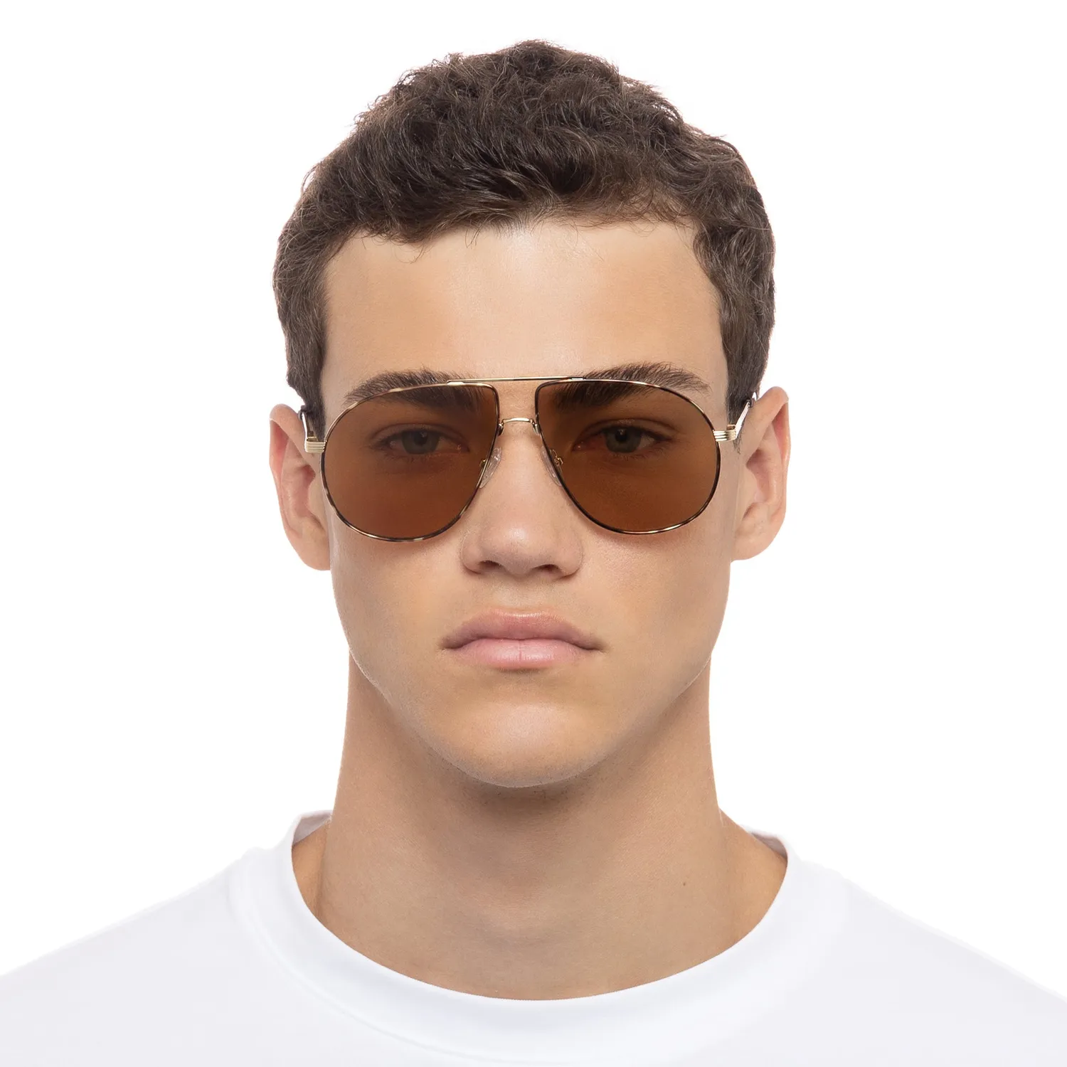 Le Specs Schmaltzy occhiali da sole oro aviatore