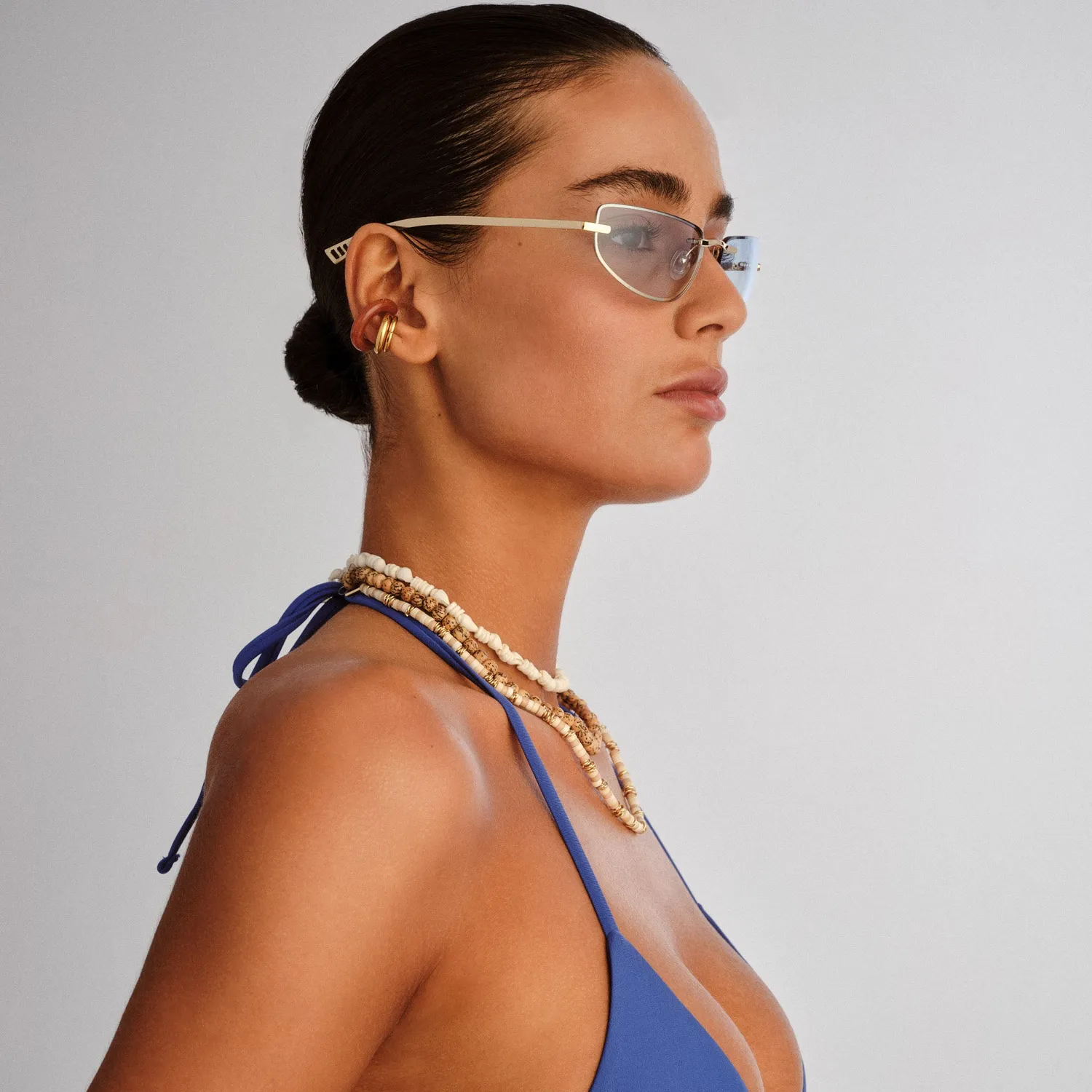 Le Specs Bubbles occhiale da sole oro azzurro sfumato