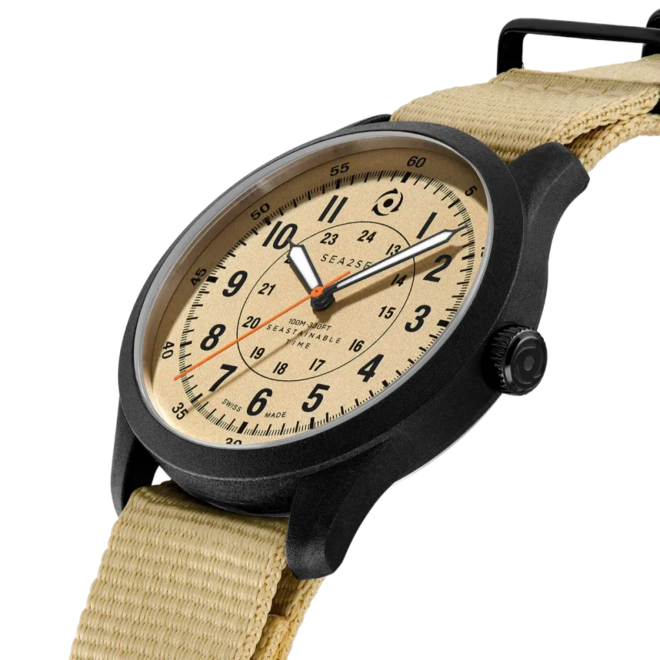 Sea2See Seal 02 orologio 41 mm nero sabbia