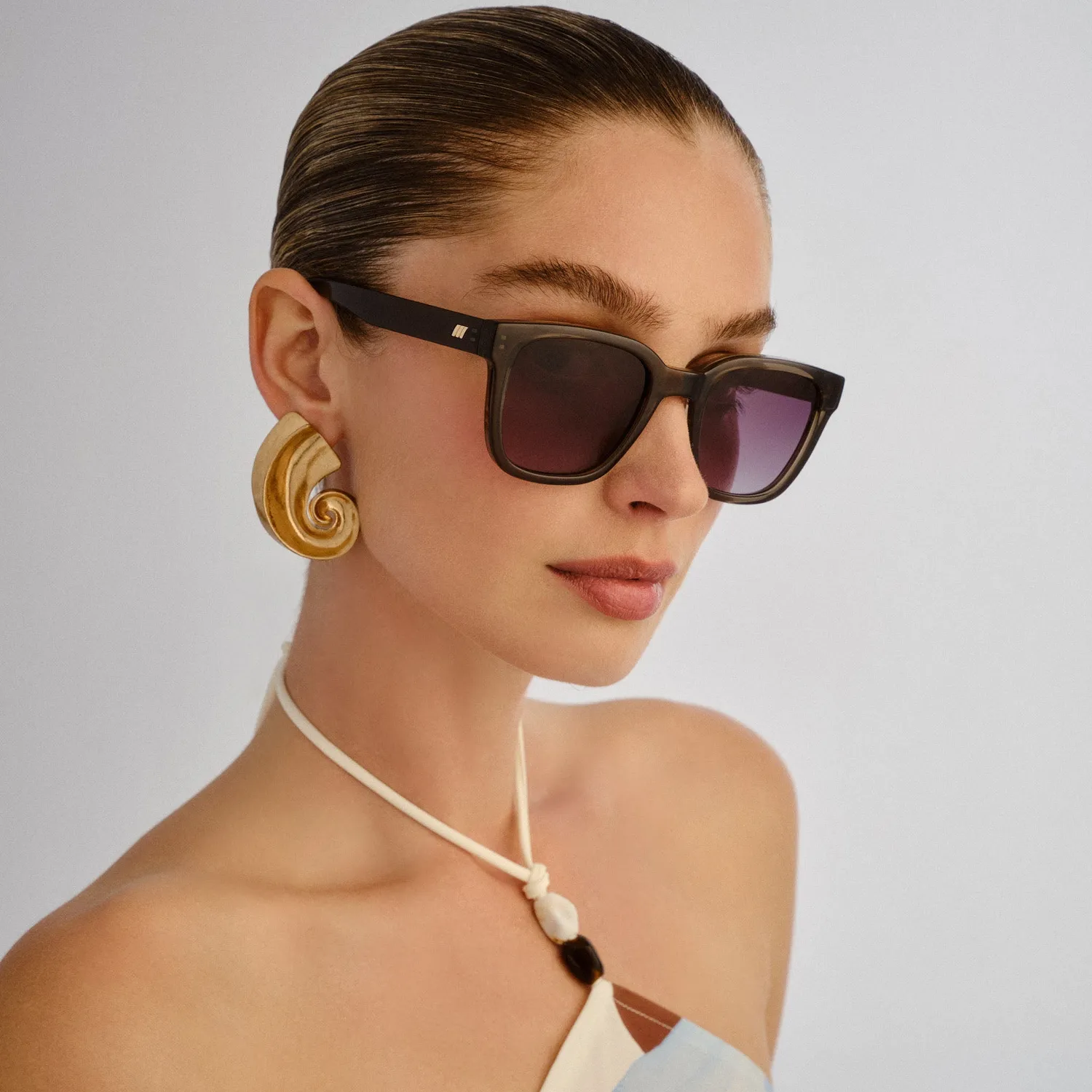 Le Specs Elixir occhiali da sole khaki quadrati