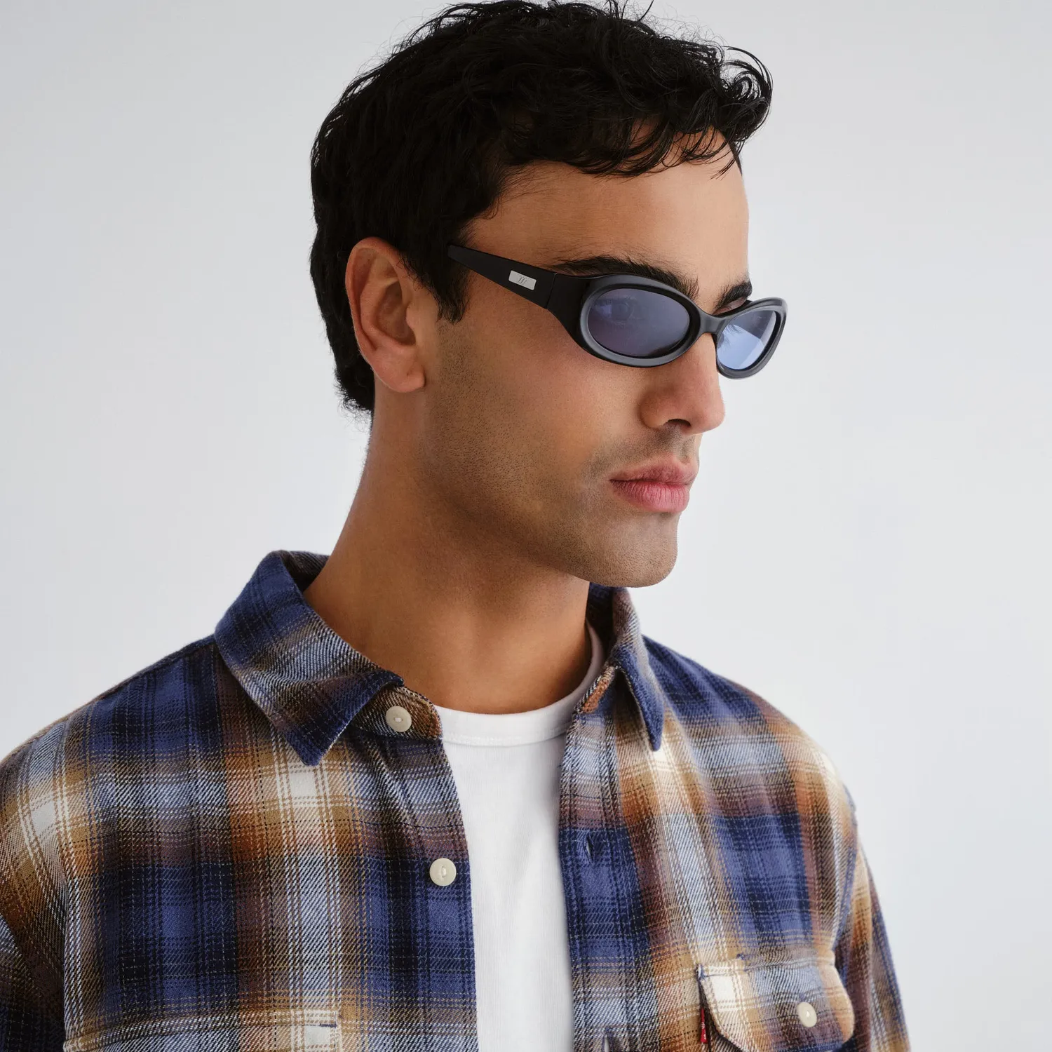 Le Specs Nightcrawler occhiale da sole nero wrap blu