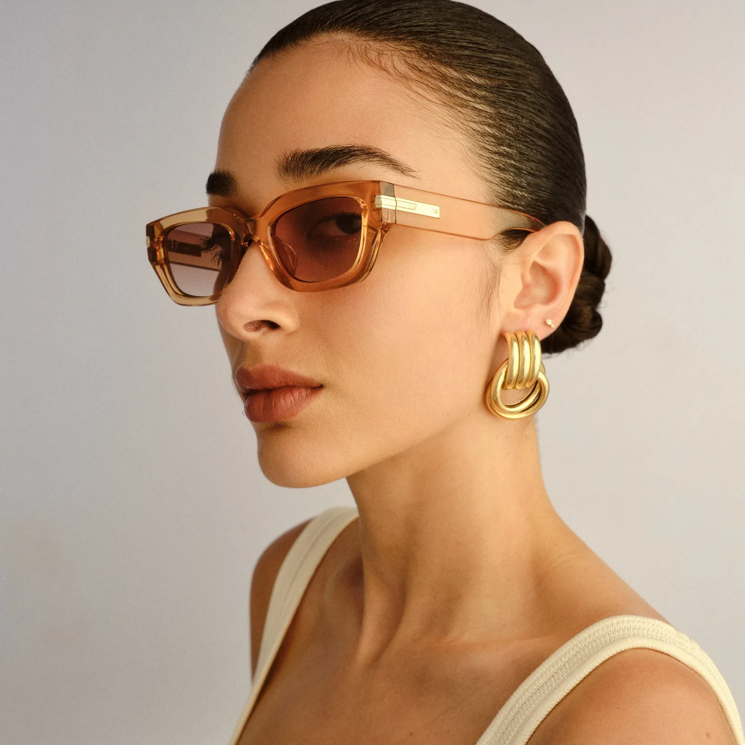 Le Specs Cubito+ occhiali da sole quadrato sand sfumato
