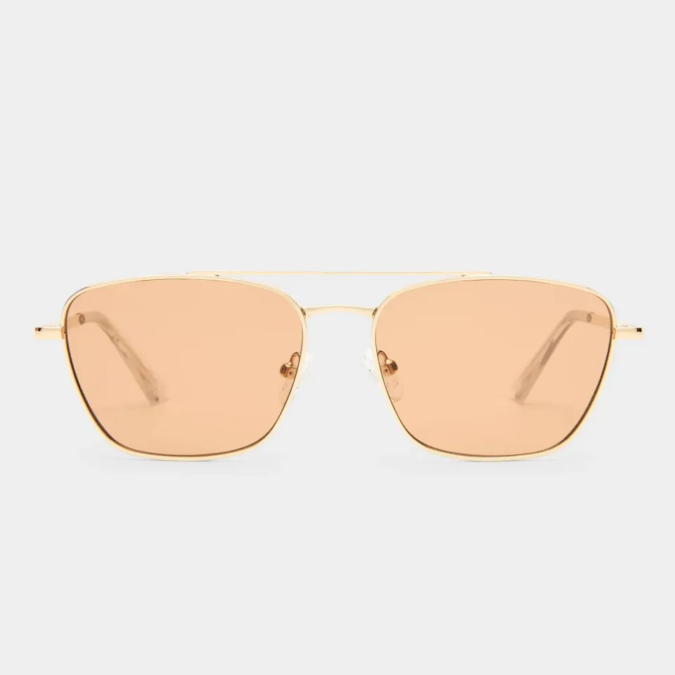 Le Specs Diametric II occhiale da sole oro marrone aviatore