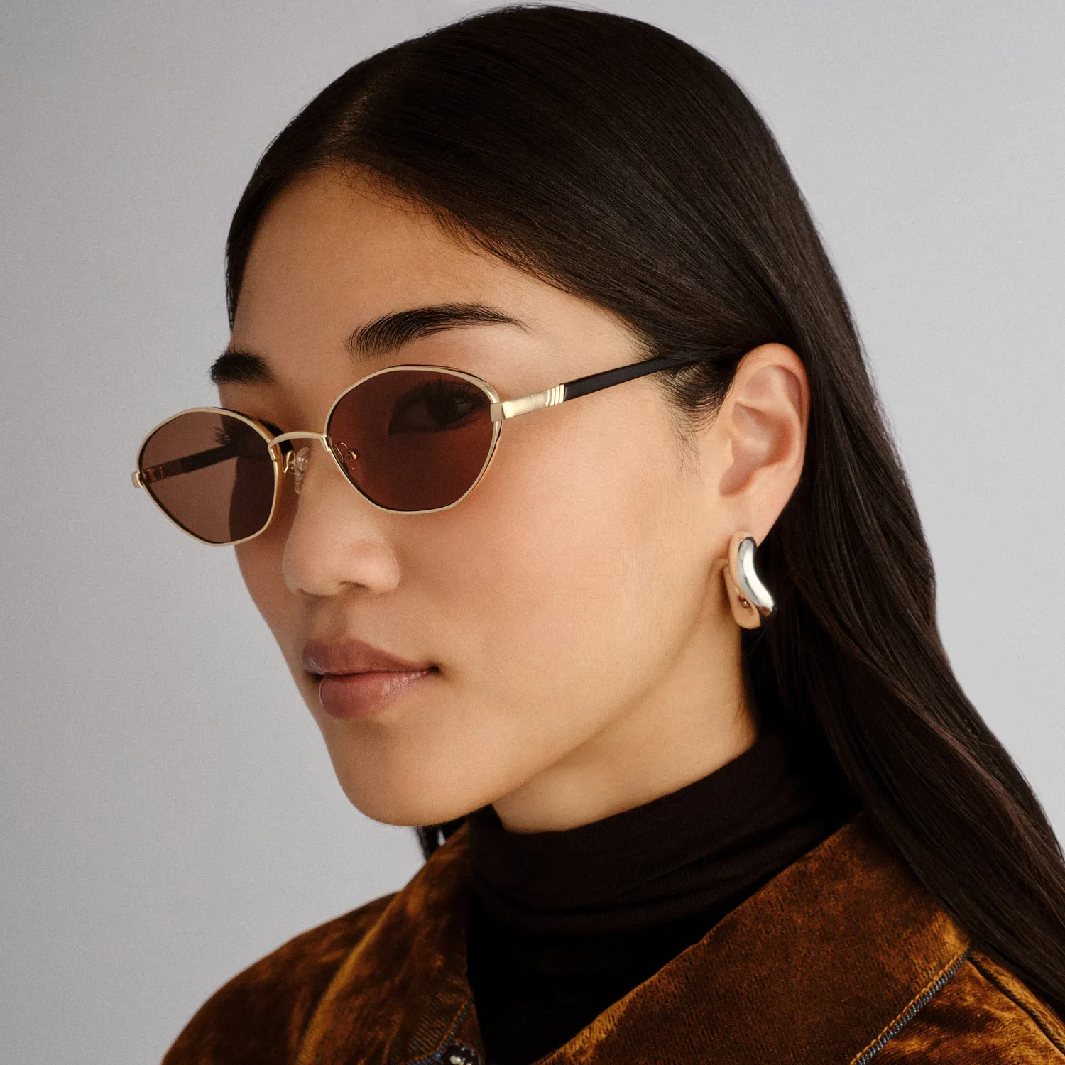 Le Specs Le Bebe occhiale da sole oro lente marrone