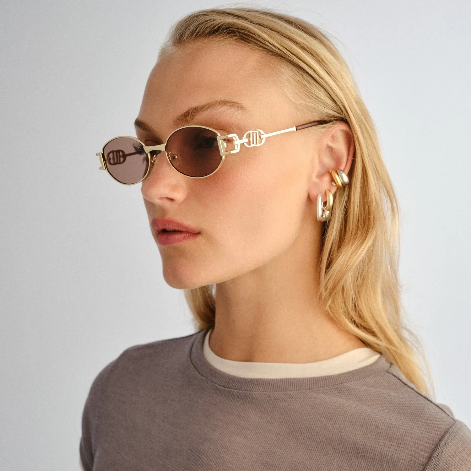 Le Specs The Forbidden occhiale da sole oro ovale