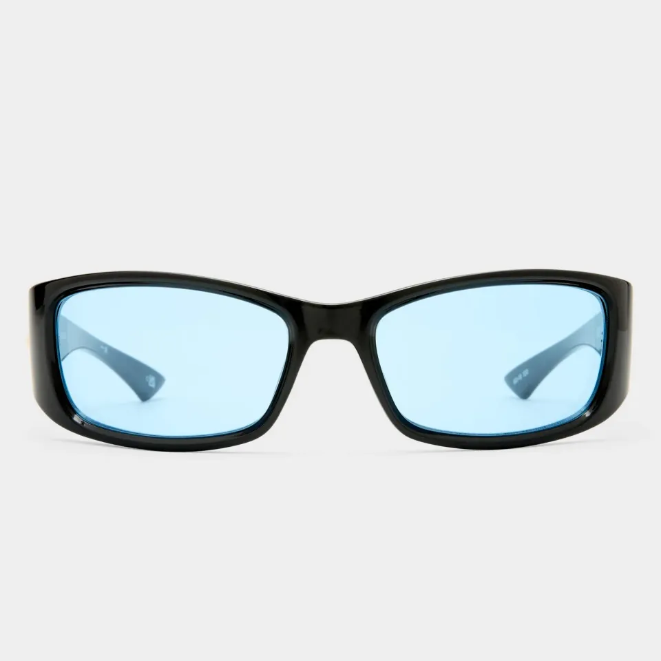 Le Specs Du Jour occhiali da sole neri lente azzurra