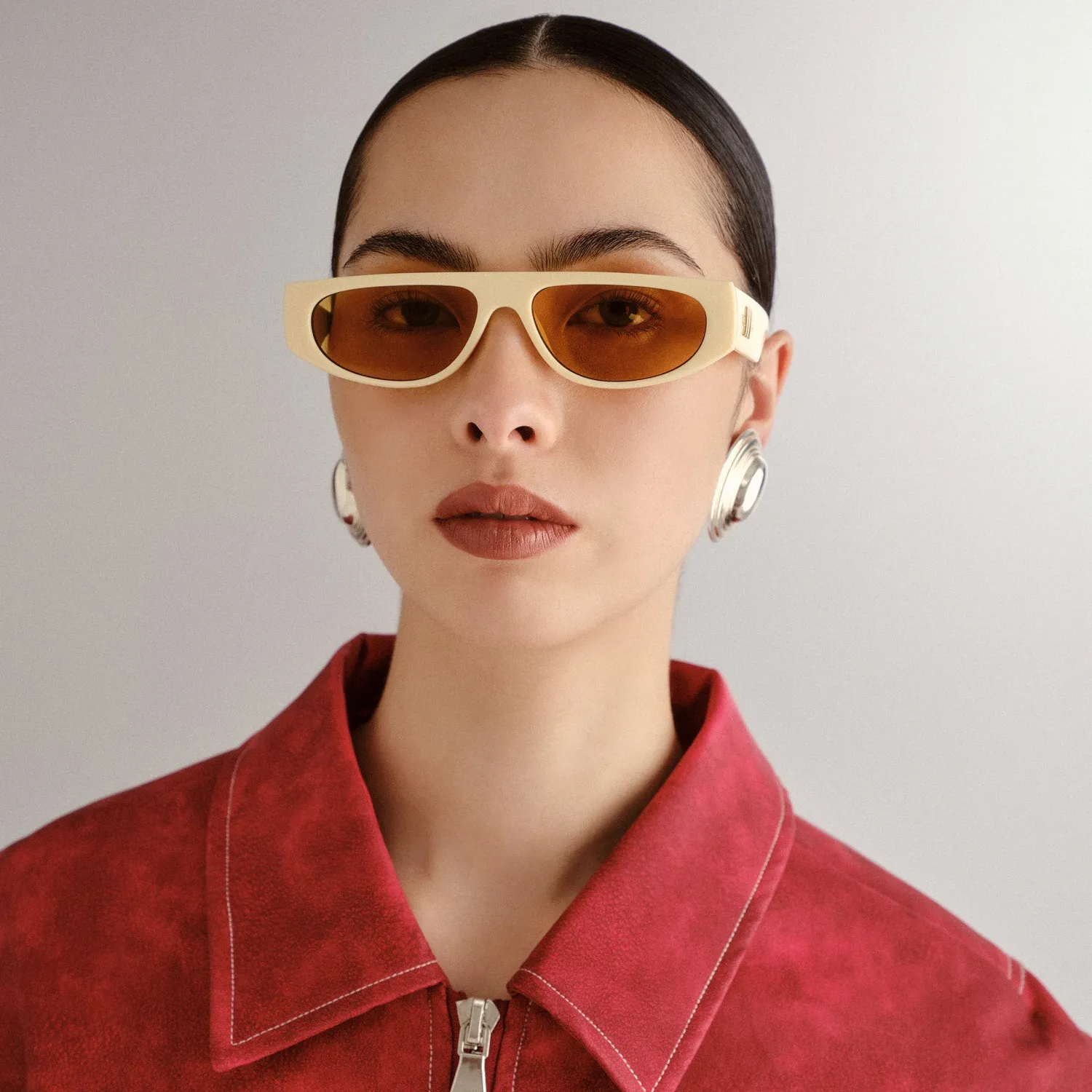 Le Specs Le Ritual occhiali da sole avorio ottone D-frame