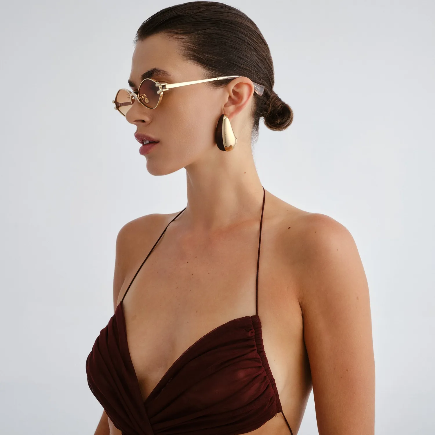 Le Specs Numero Quince occhiali da sole gold ovali