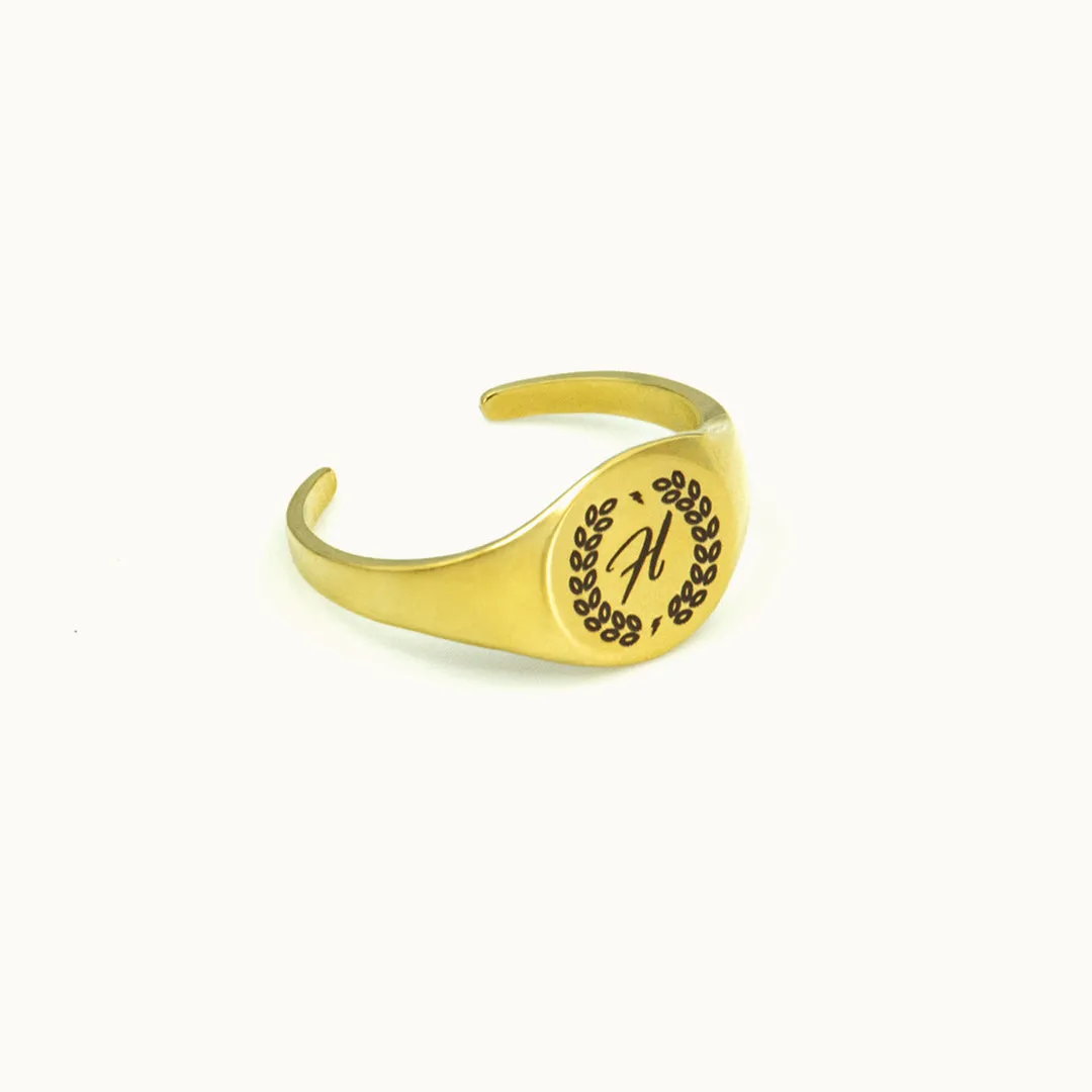 Hemmet H Signet Ring anello chevalier regolabile