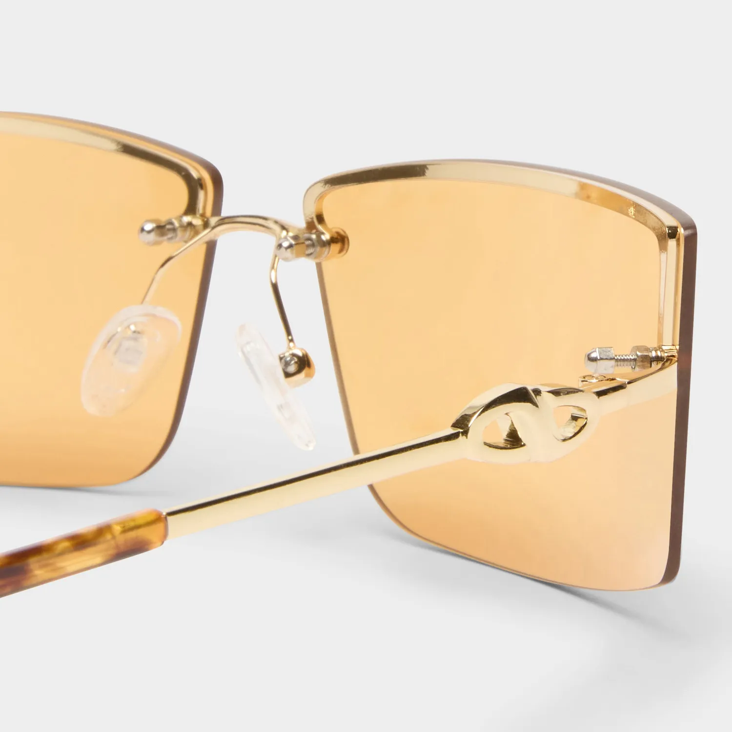 Le Specs Alien occhiale da sole Bright Gold rettangolo
