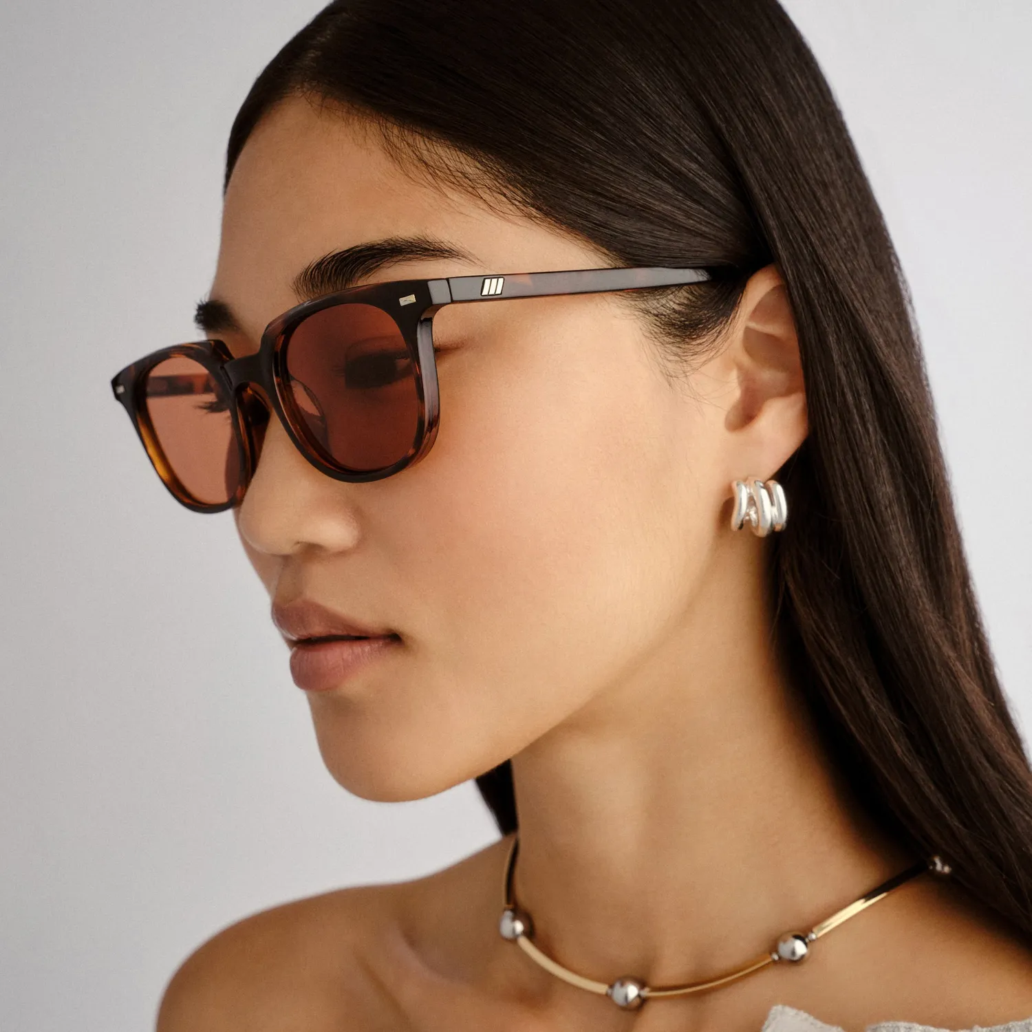 Le Specs Le Resolu occhiale da sole tartaruga lente cannella