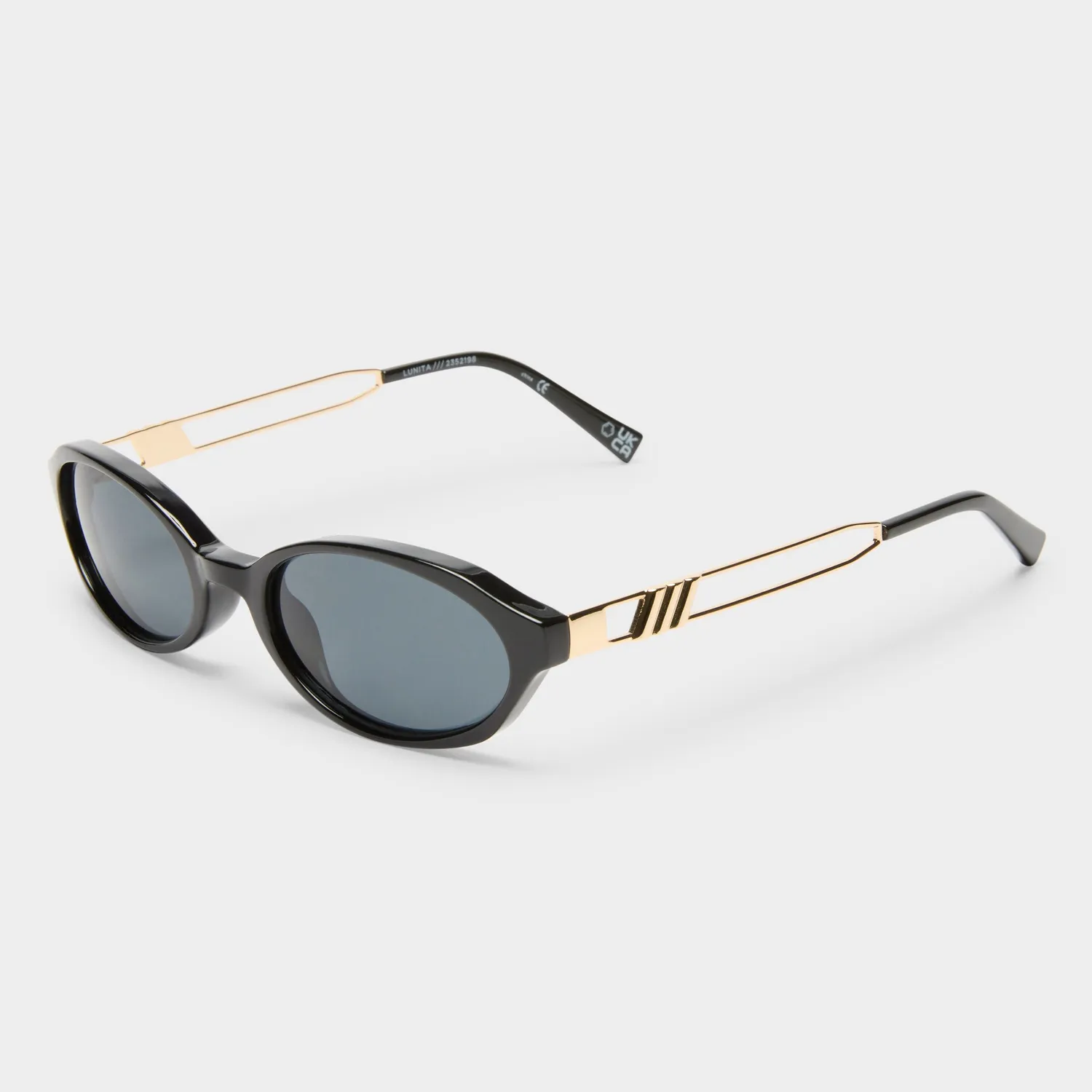 Le Specs Lunita occhiali da sole neri ovali smoke piccoli