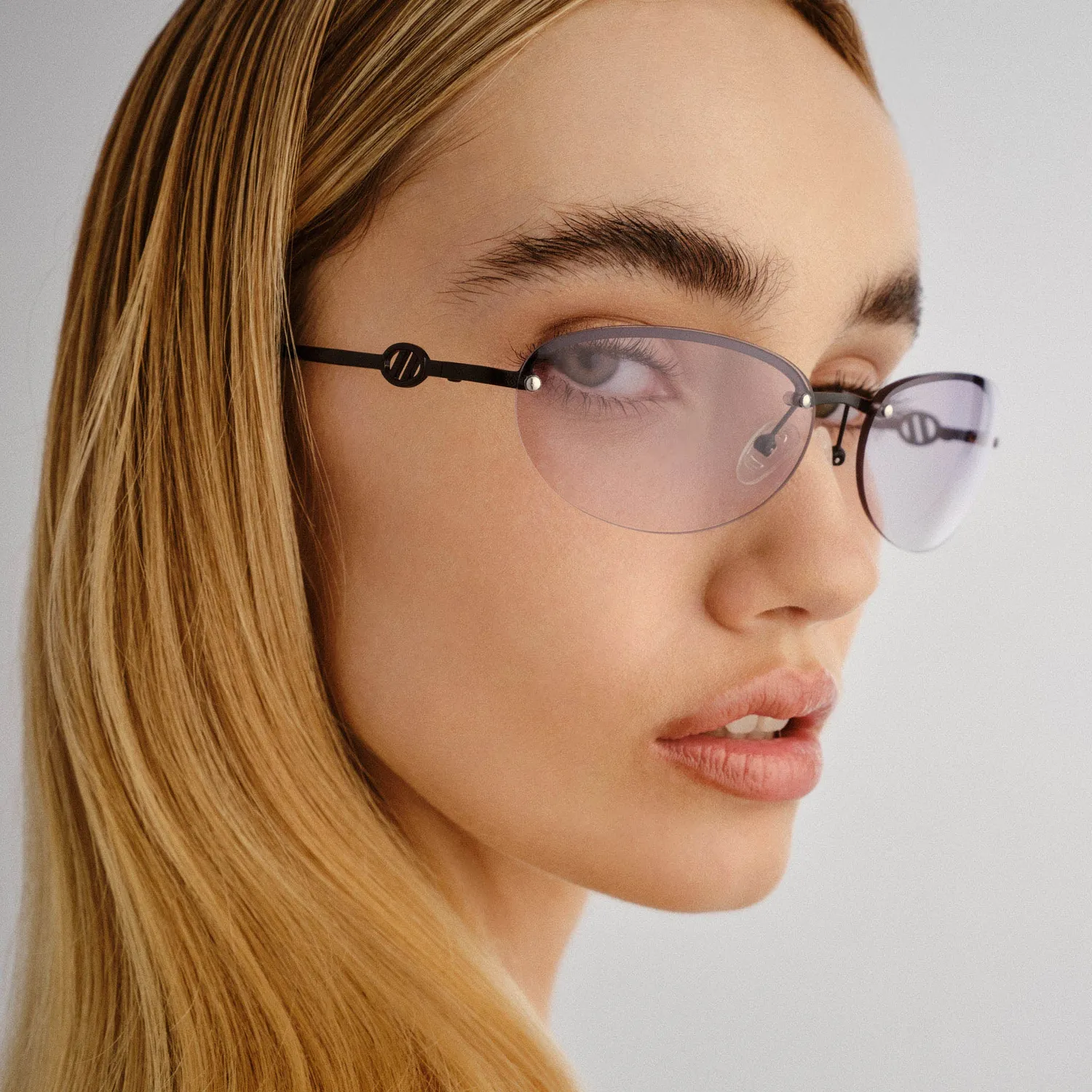 Le Specs Slinky occhiale da sole black senza montatura