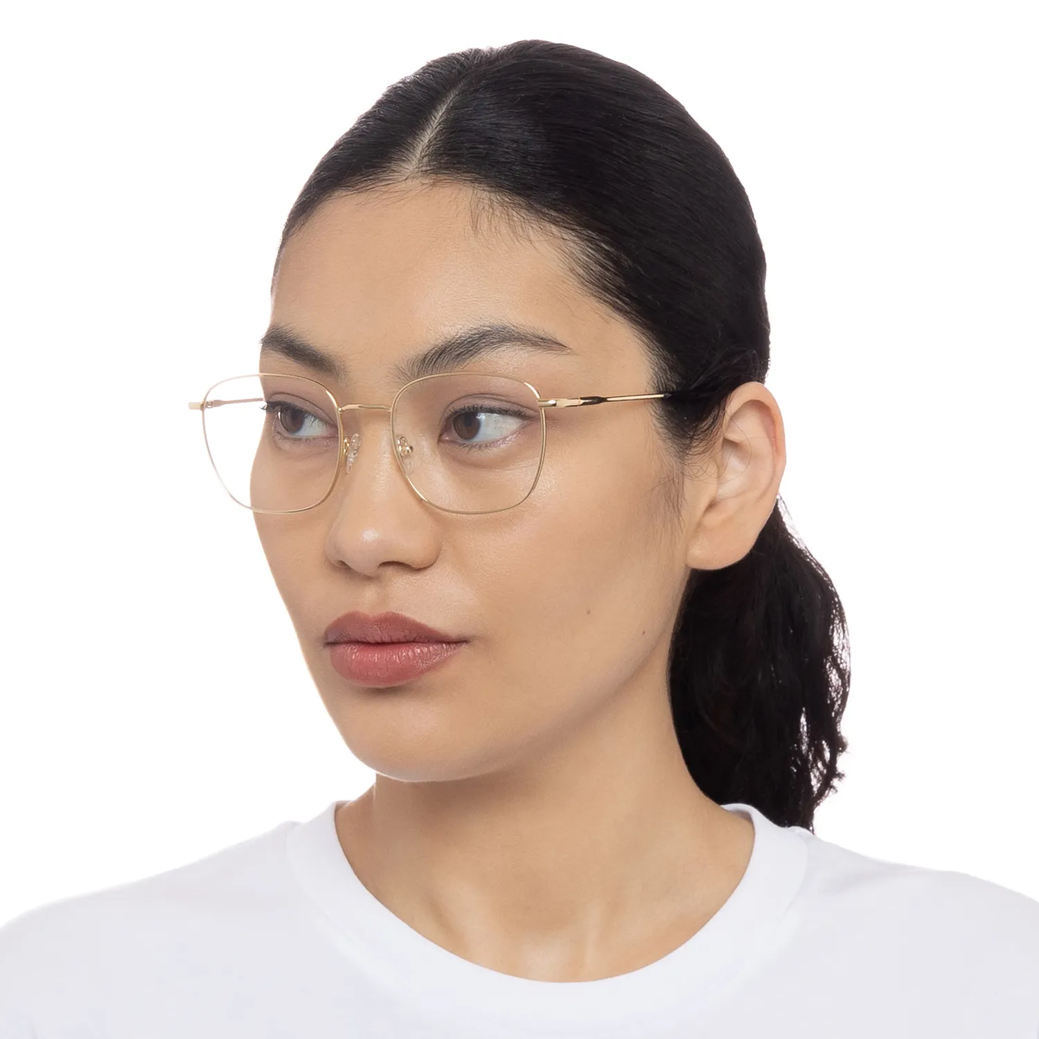 Le Specs Tempus montatura da vista oro quadrata